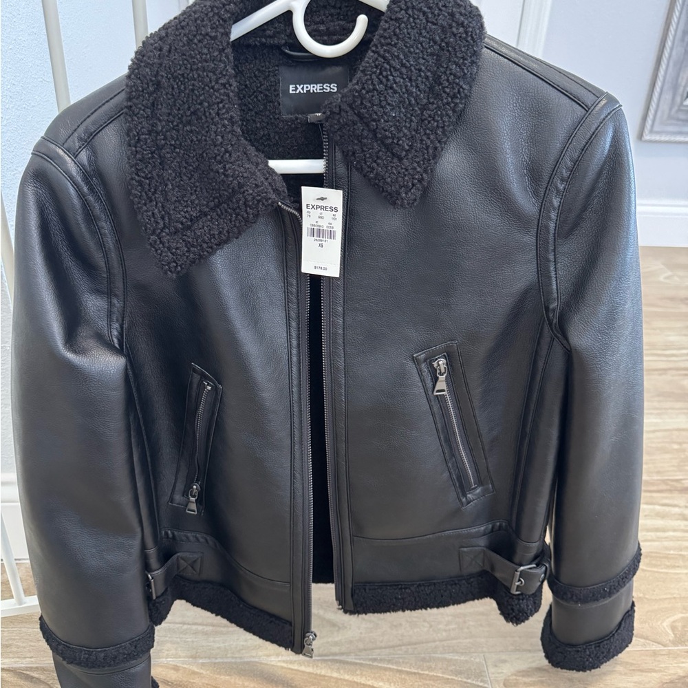 Express Black Leather Jacket. Brand new with tags attached.